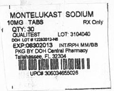 Label Image for 10mg - Montelukast Sod 10mg